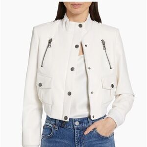 alice & olivia vegan leather moto jkt